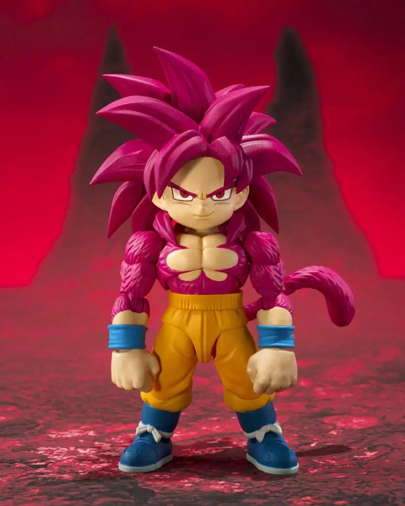 BANDAI SON GOKU DRAGON BALL DAIMA S.H. FIGUARTS MINI SUPER SAIYAN 4 ACTION FIGURE 8 CM