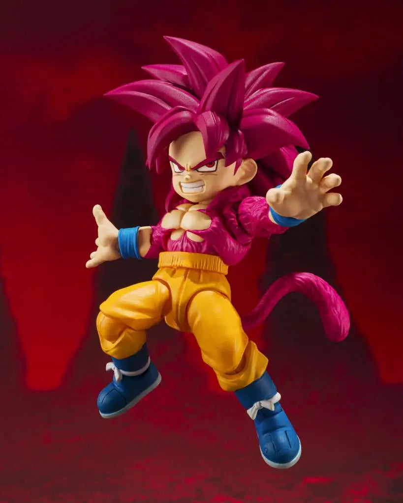 BANDAI SON GOKU DRAGON BALL DAIMA S.H. FIGUARTS MINI SUPER SAIYAN 4 ACTION FIGURE 8 CM