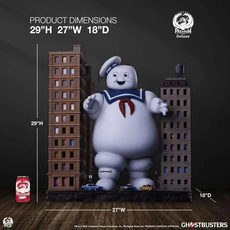 PCS GHOSTBUSTERS STAY PUFT MARSHMALLOW MAN DIORAMA DLX EDITION STATUA 73.66cm x 68.58cm x 45.72cm