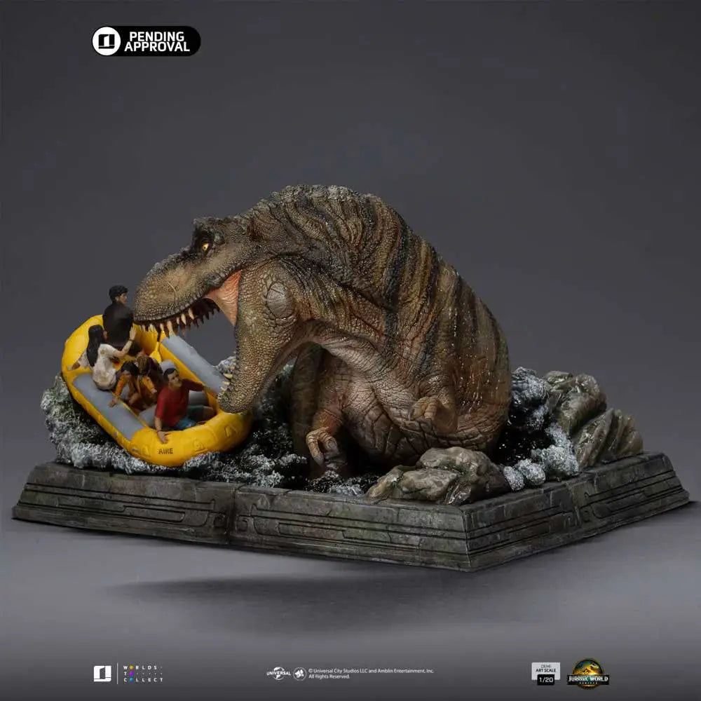 IRON STUDIOS JURASSIC WORLD REBIRTH T-REX RIVER SCENE 1/20 STATUA 33.5 cm