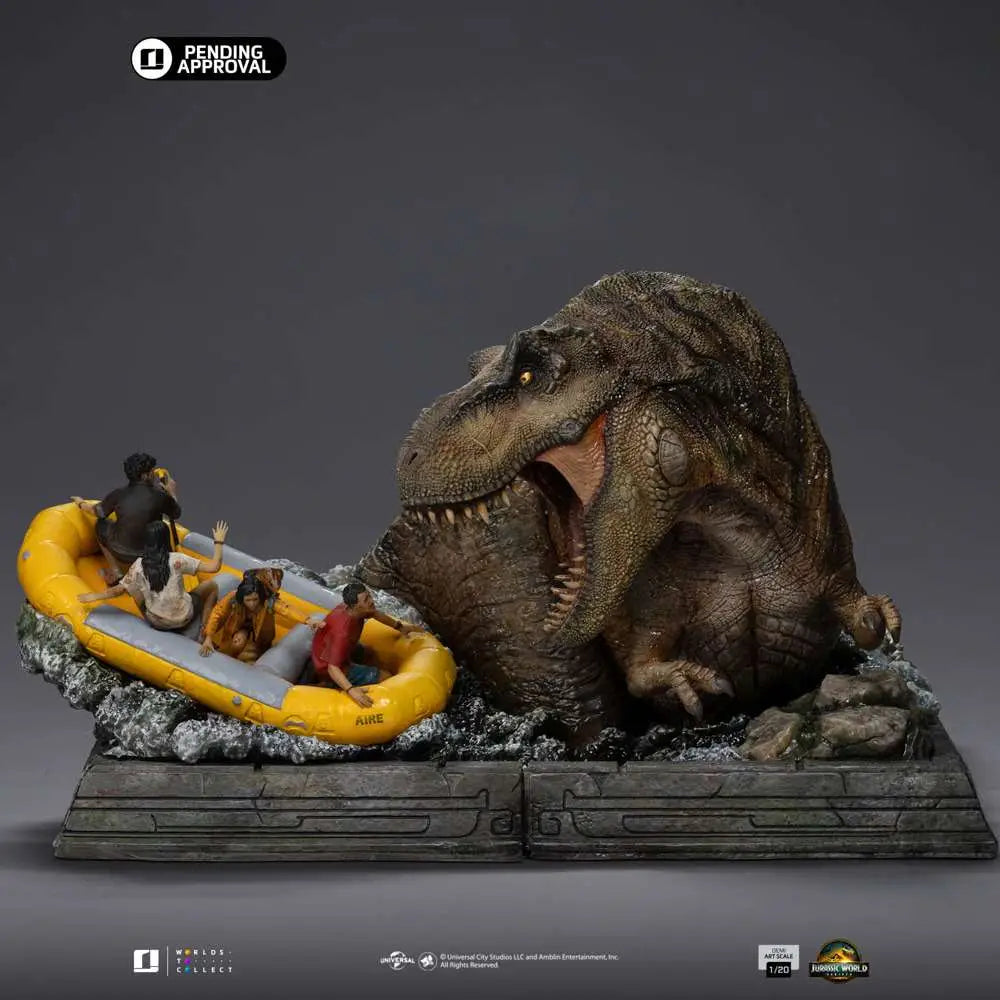 IRON STUDIOS JURASSIC WORLD REBIRTH T-REX RIVER SCENE 1/20 STATUA 33.5 cm