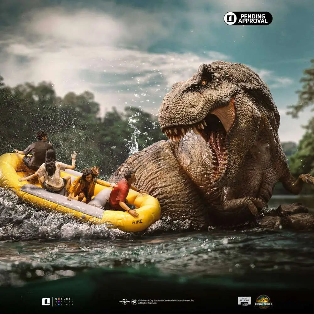 IRON STUDIOS JURASSIC WORLD REBIRTH T-REX RIVER SCENE 1/20 STATUA 33.5 cm