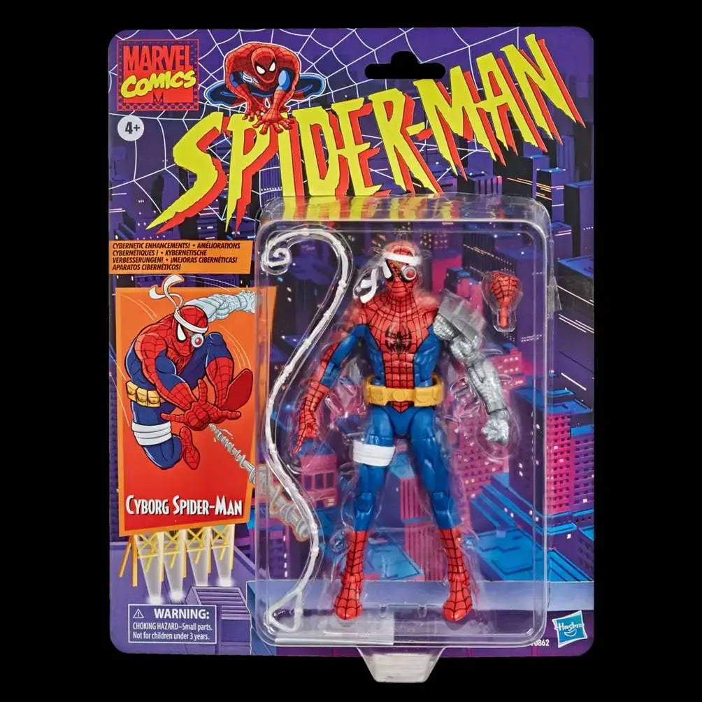 MARVEL LEGENDS VINTAGE SPIDER-MAN CYBORG SPIDER-MAN ACTION FIGURE