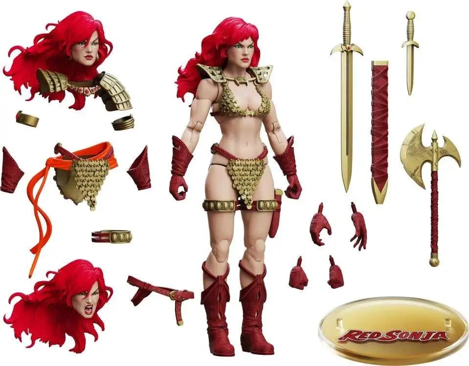 BOSS FIGHT STUDIO RED SONJA LIMITED GOLD RED EPIC HACKS ACTION FIGURE 15 cm