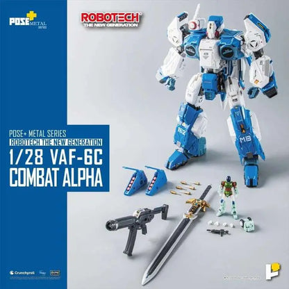 ROBOTECH THE NEW GENERATION POSE+ METAL SERIES VAF-6C COMBAT ALPHA FIGHTER 1/28 SCALE ACTION FIGURE