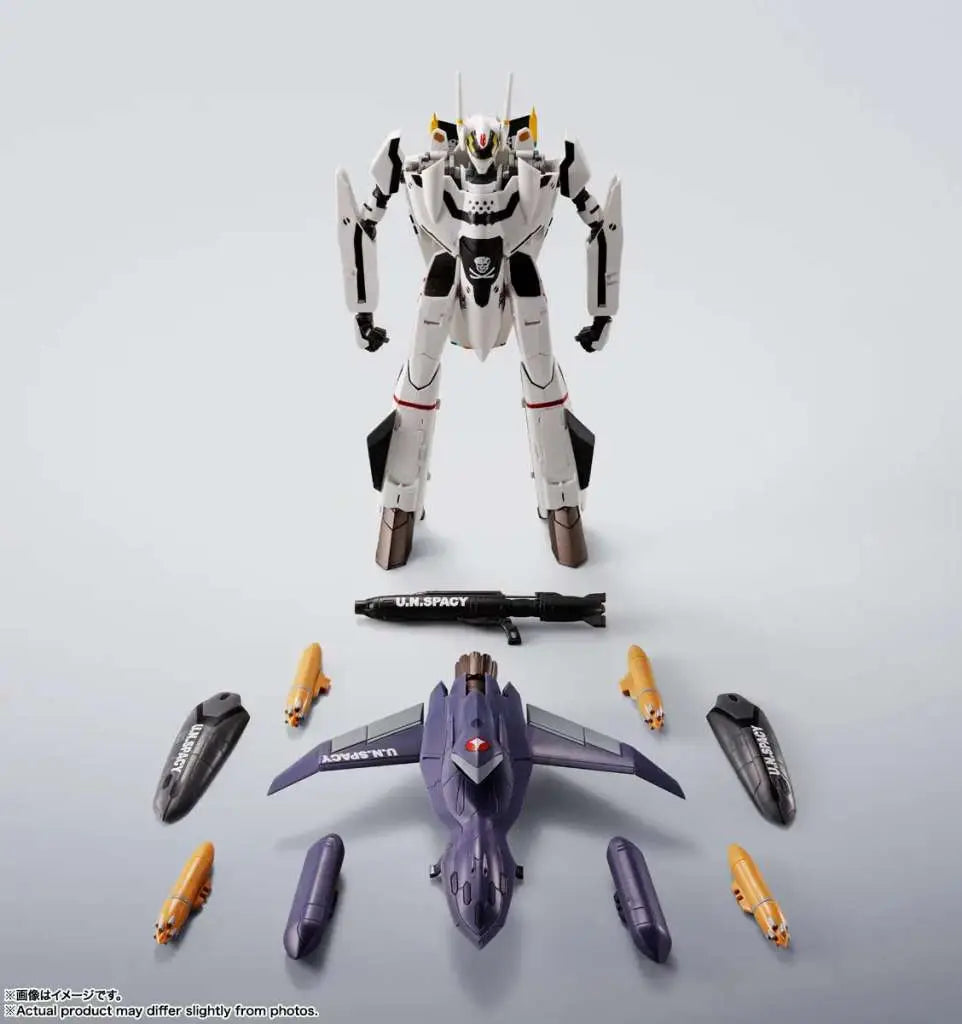 BANDAI MACROSS VF-0S PHOENIX ROY FOCKER USE QF-2200D-B GHOST HI-METAL R ACTION FIGURE 14cm