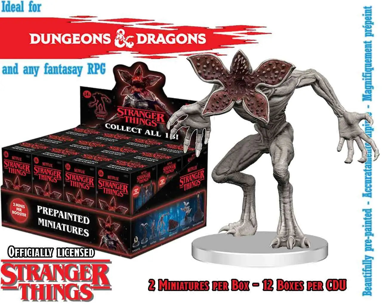 WIZKIDS STRANGER THINGS - PREPAINTED MINIATURES - BLIND BOXES COUNTER DISPLAY (12) MINI FIGURA