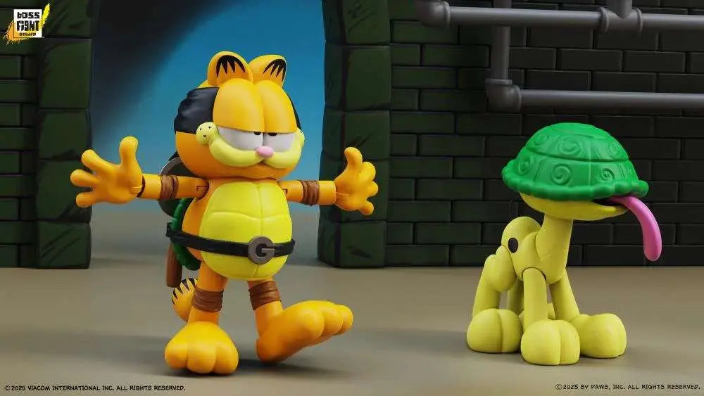 BOSS FIGHT STUDIO GARFIELD X TMNT GARFELLO SIDEKICK ODIE AF 2 -PACK ACTION FIGURE 10 cm