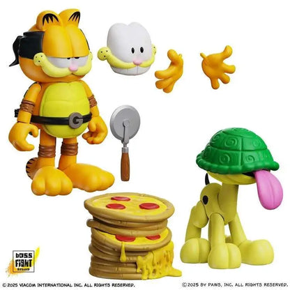 BOSS FIGHT STUDIO GARFIELD X TMNT GARFELLO SIDEKICK ODIE AF 2 -PACK ACTION FIGURE 10 cm