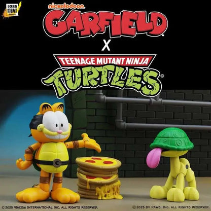 BOSS FIGHT STUDIO GARFIELD X TMNT GARFELLO SIDEKICK ODIE AF 2 -PACK ACTION FIGURE 10 cm