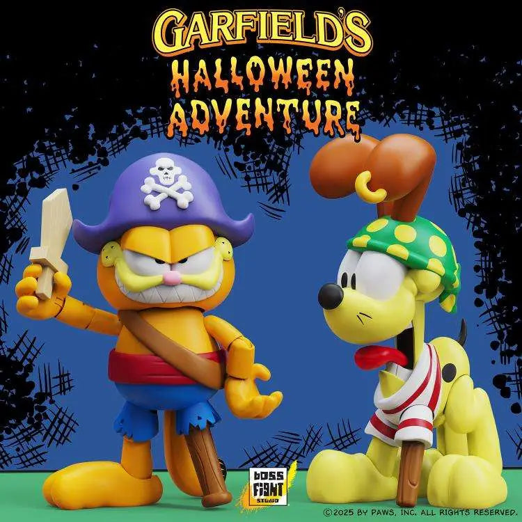 BOSS FIGHT STUDIO GARFIELD HALLOWEEN ADVENTURE PIRATE GARFIELD + PIRATE ODIE AF 2PK ACTION FIGURE 10 cm