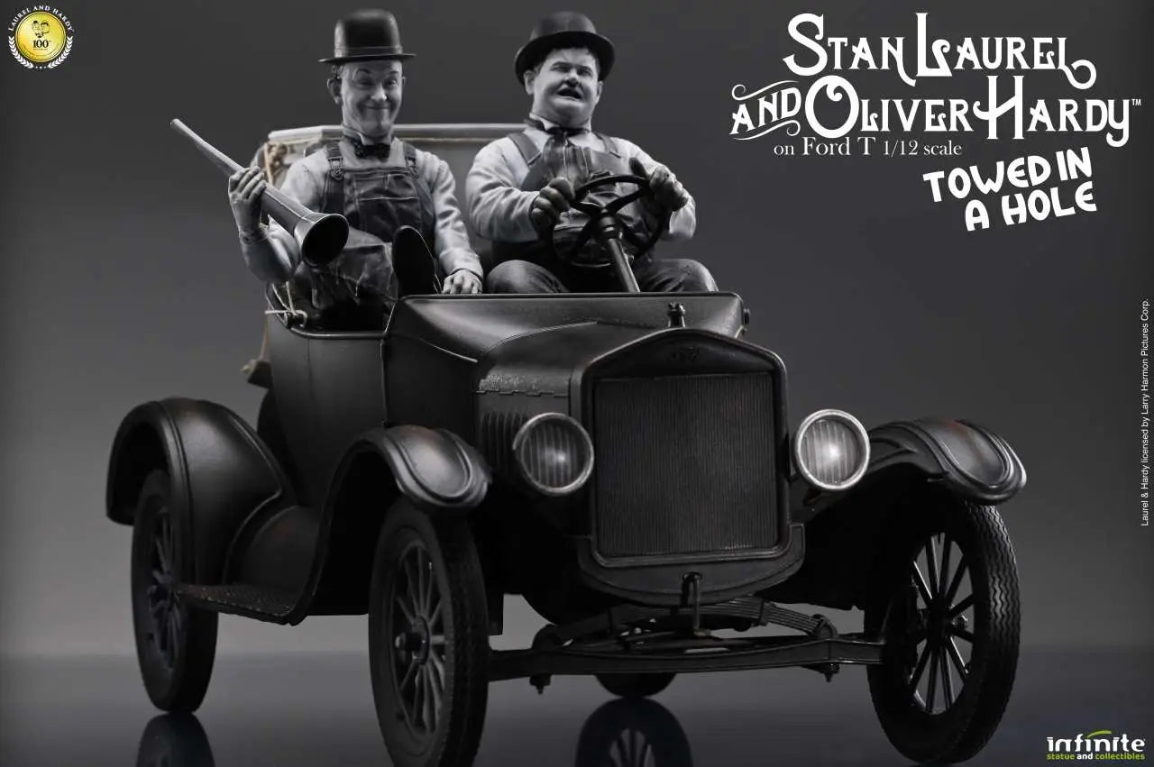 INFINITE STATUE LAUREL & HARDY TOWED HOLE FORD T SCALE 1/12 STATUA 29.5 x 15 x 18 cm / 11.61 x 5.91 x 7.09 inches