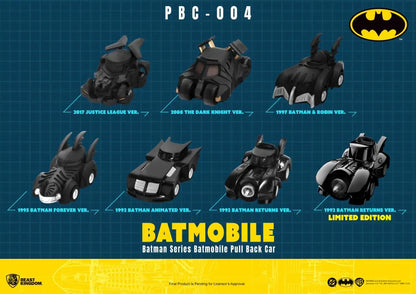 BEAST KINGDOM BATMAN BATMOBILE PULL BACK CAR BLIND BOX SET (6) MINI FIGURA 5 CM