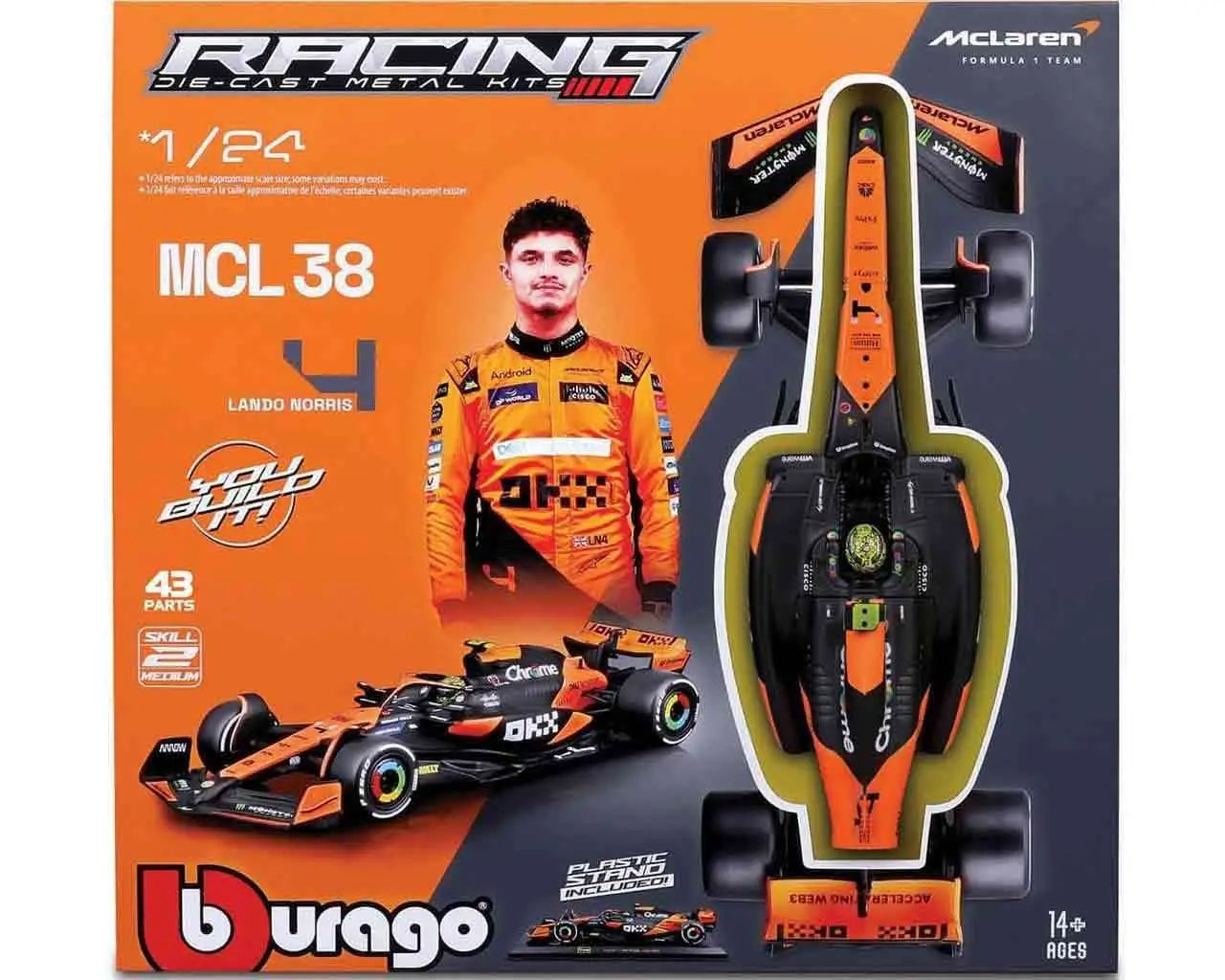 BBURAGO MCLAREN F1 MCL38 - LANDO NORRIS HELMET - 1:24 MODEL KIT