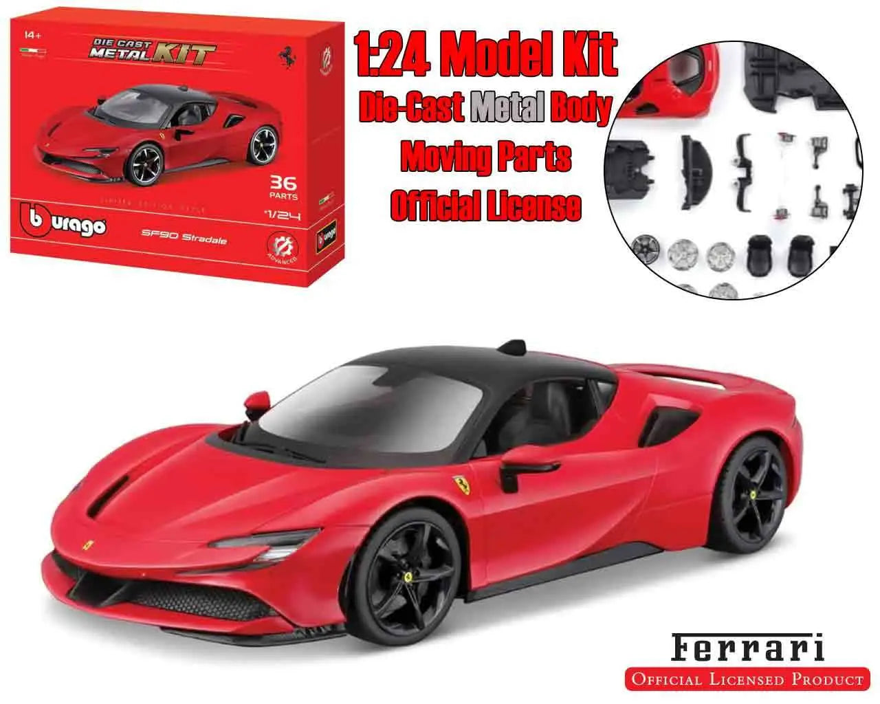BBURAGO FERRARI SF90 STRADALE- 1:24 MODEL KIT