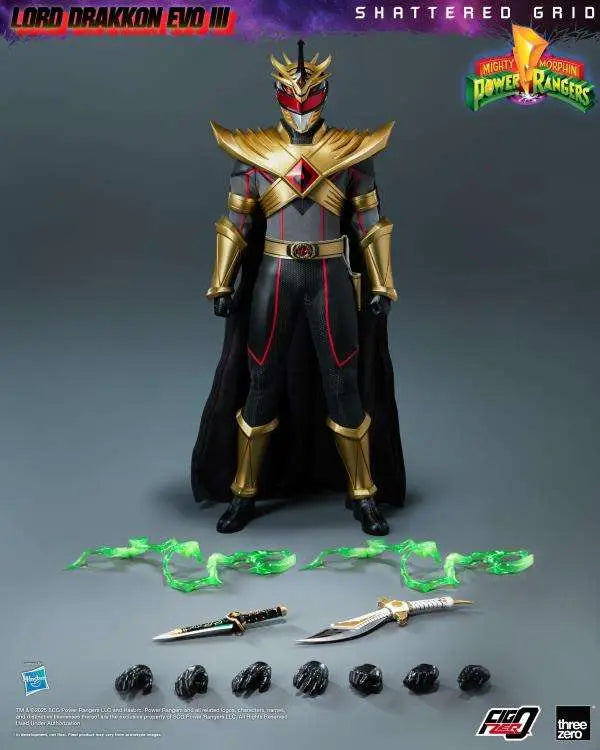 THREEA TOYS/THREEZERO MMPR SHATTERED GRID LORD DRAKKON EVO III AF 1/6 ACTION FIGURE 30 cm