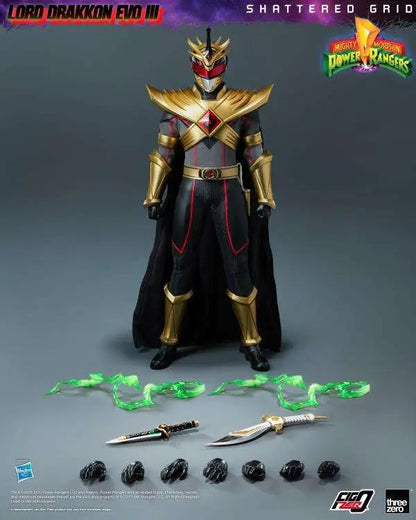 THREEA TOYS/THREEZERO MMPR SHATTERED GRID LORD DRAKKON EVO III AF 1/6 ACTION FIGURE 30 cm