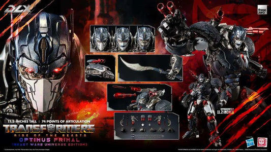THREEA TOYS/THREEZERO OPTIMUS - TRANSFORMERS RISE BEASTS DLX PRIMAL BEAST WARS ACTION FIGURE 28 cm