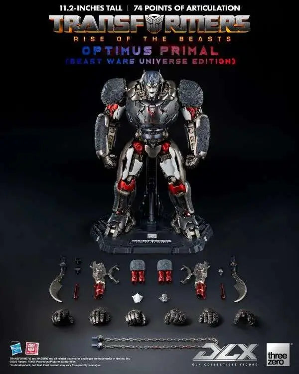THREEA TOYS/THREEZERO OPTIMUS - TRANSFORMERS RISE BEASTS DLX PRIMAL BEAST WARS ACTION FIGURE 28 cm