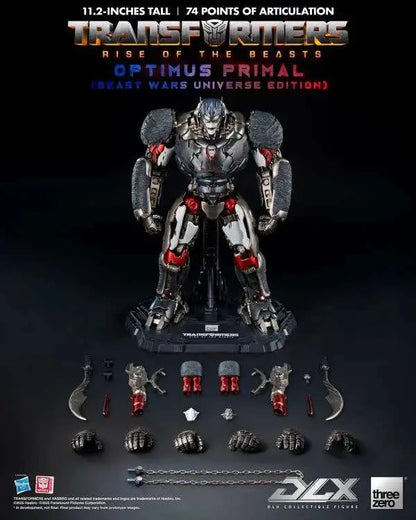 THREEA TOYS/THREEZERO OPTIMUS - TRANSFORMERS RISE BEASTS DLX PRIMAL BEAST WARS ACTION FIGURE 28 cm
