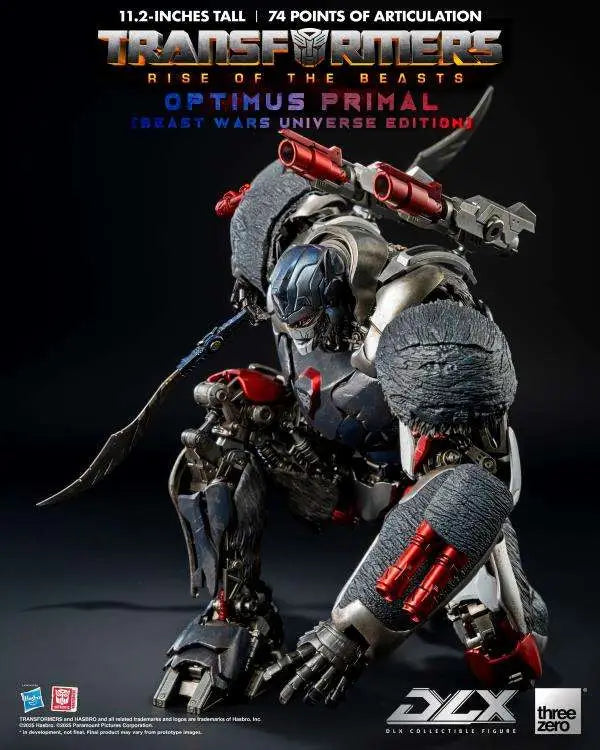 THREEA TOYS/THREEZERO OPTIMUS - TRANSFORMERS RISE BEASTS DLX PRIMAL BEAST WARS ACTION FIGURE 28 cm