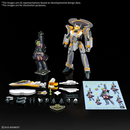 BANDAI HG VF-31E SIEGFRIED CHUCK MUSTANG USE DLX SET 1/100 MODEL KIT 12 cm