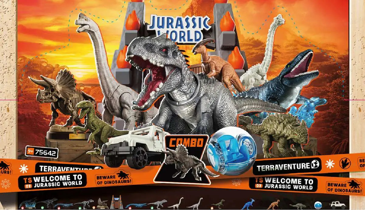 BLOKEES JURASSIC WORLD TERRAVENTURE TS02 BLIND BOX SET (12) MODEL KIT 7 cm