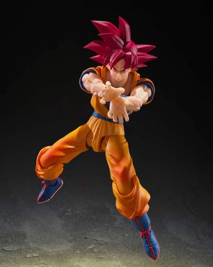 BANDAI - DRAGON BALL SUPER S.H.FIGUARTS SAIYAN GOD SON GOKU GOD AURA ACTION FIGURE 14.5 cm