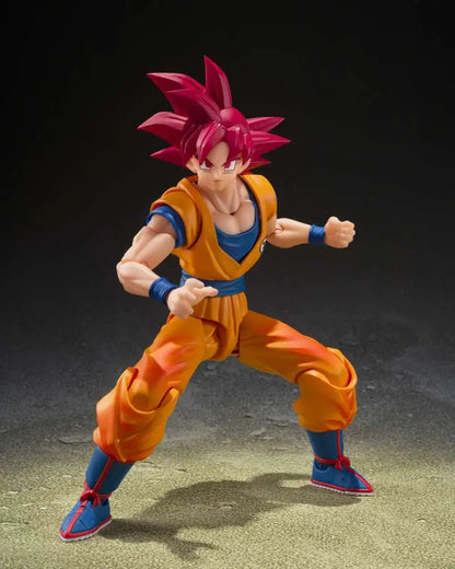 BANDAI - DRAGON BALL SUPER S.H.FIGUARTS SAIYAN GOD SON GOKU GOD AURA ACTION FIGURE 14.5 cm