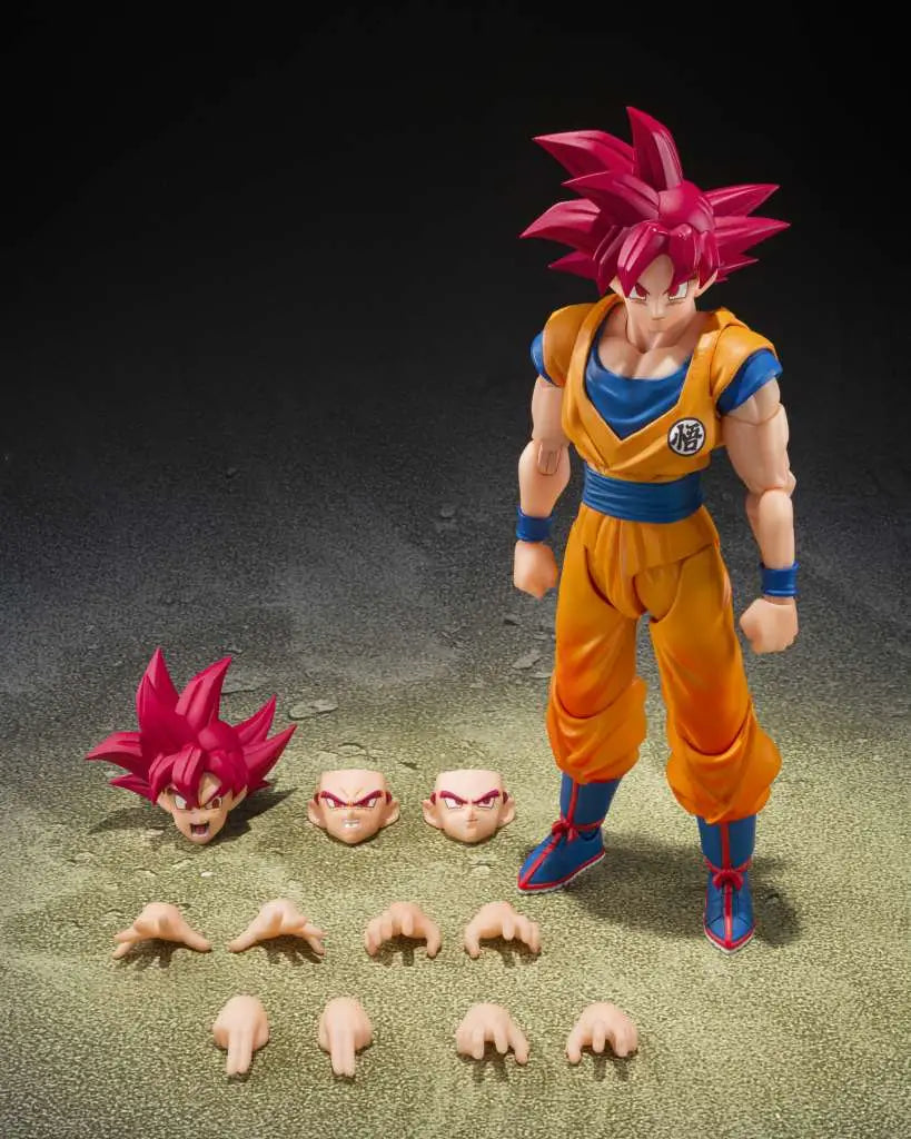 BANDAI - DRAGON BALL SUPER S.H.FIGUARTS SAIYAN GOD SON GOKU GOD AURA ACTION FIGURE 14.5 cm
