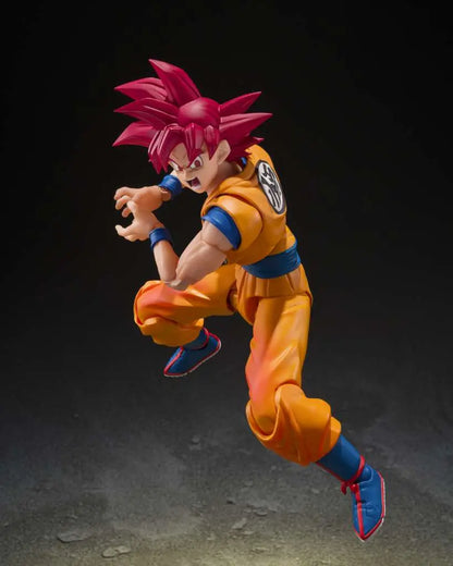 BANDAI - DRAGON BALL SUPER S.H.FIGUARTS SAIYAN GOD SON GOKU GOD AURA ACTION FIGURE 14.5 cm