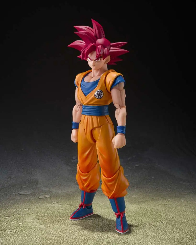 BANDAI - DRAGON BALL SUPER S.H.FIGUARTS SAIYAN GOD SON GOKU GOD AURA ACTION FIGURE 14.5 cm