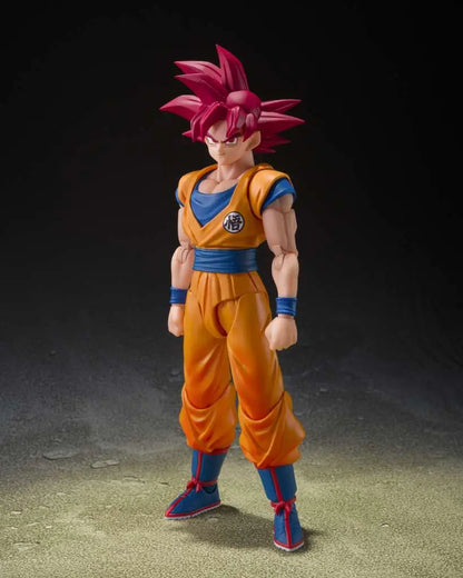 BANDAI - DRAGON BALL SUPER S.H.FIGUARTS SAIYAN GOD SON GOKU GOD AURA ACTION FIGURE 14.5 cm