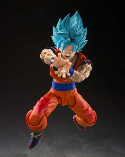 BANDAI - DRAGON BALL SUPER S.H.FIGUARTS SAIYAN GOD SUPER SAIYAN SON GOKU BLUE POWER ACTION FIGURE 14.5 cm