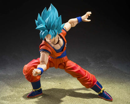 BANDAI - DRAGON BALL SUPER S.H.FIGUARTS SAIYAN GOD SUPER SAIYAN SON GOKU BLUE POWER ACTION FIGURE 14.5 cm