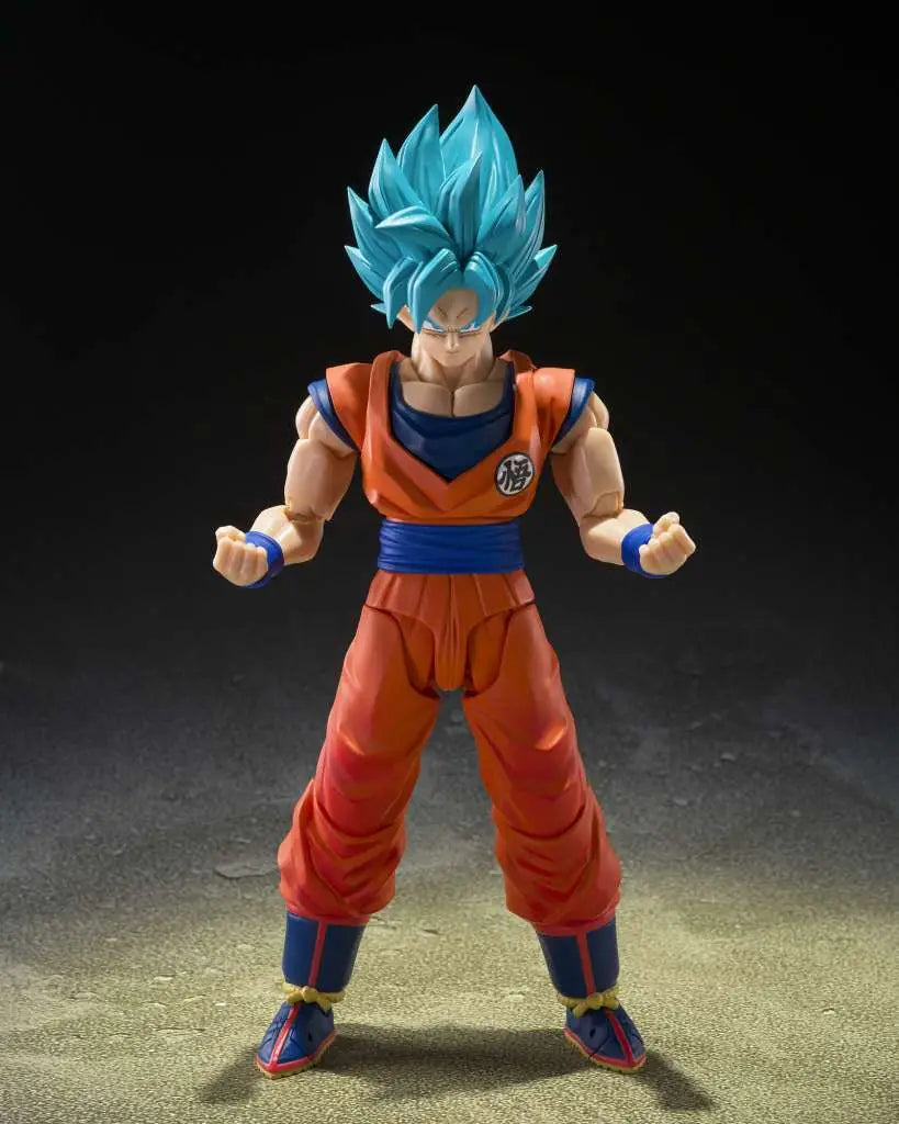 BANDAI - DRAGON BALL SUPER S.H.FIGUARTS SAIYAN GOD SUPER SAIYAN SON GOKU BLUE POWER ACTION FIGURE 14.5 cm