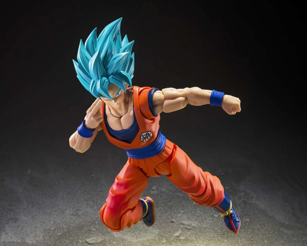 BANDAI - DRAGON BALL SUPER S.H.FIGUARTS SAIYAN GOD SUPER SAIYAN SON GOKU BLUE POWER ACTION FIGURE 14.5 cm