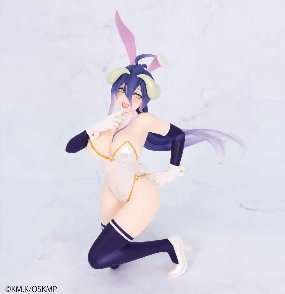 SYSTEM SERVICE OVERLORD ALBEDO BUNNY WHITE ONE-SEVENTH CARAT FIGURA 19 cm