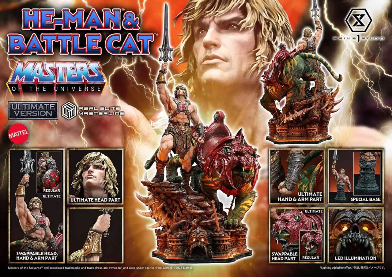 MASTERS OF THE UNIVERSE HE-MAN & BATTLE CAT REAL ELITE MASTERLINE ULTIMATE VERSION 1/4 STATUE