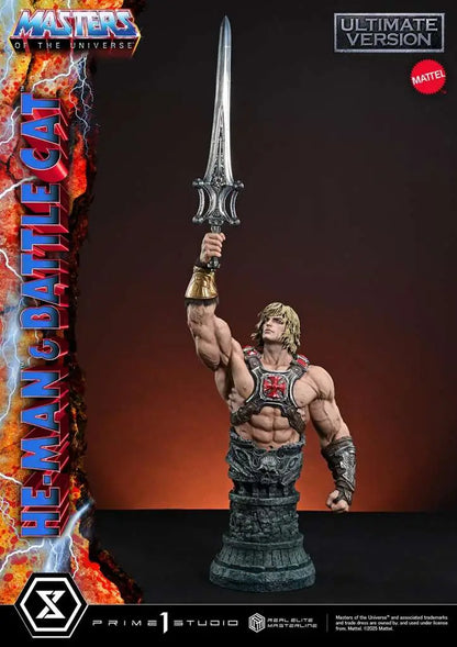 MASTERS OF THE UNIVERSE HE-MAN & BATTLE CAT REAL ELITE MASTERLINE ULTIMATE VERSION 1/4 STATUE