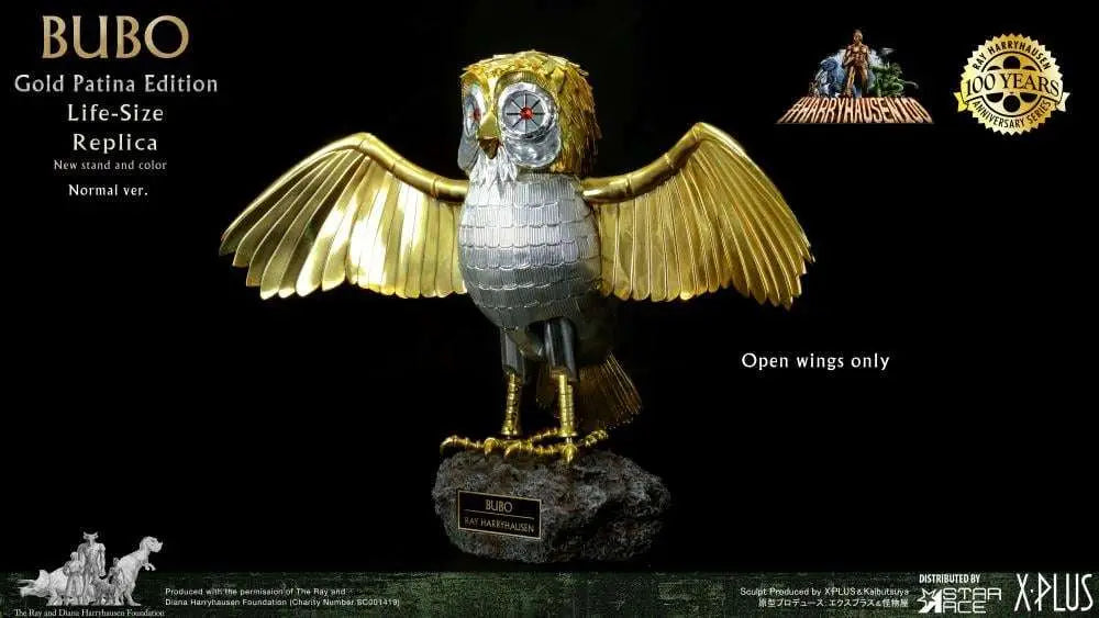 CLASH OF TITANS BUBO GOLD PATINA ED OPEN WINGS REPLICA