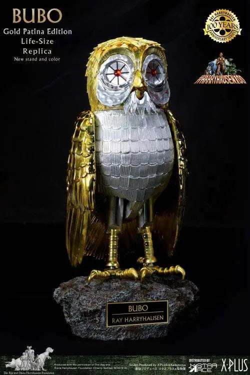 STAR ACE CLASH TITANS BUBO GOLD PATINA DELUXE OPEN/CLOSED WINGS SET REPLICA 30 cm