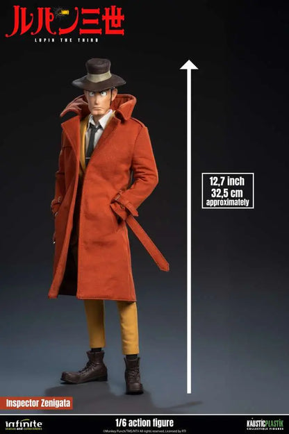 INFINITE STATUE LUPIN 3RD ITALIAN ADVENTURE INSPECTOR KOICHI ZENIGATA STANDARD EDITION 1/6 ACTION FIGURE 32.5 cm