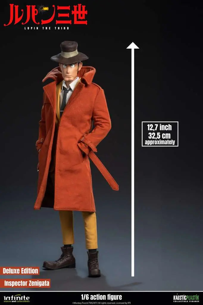 INFINITE STATUE LUPIN 3RD ITALIAN ADVENTURE INSPECTOR ZENIGATA KOICHI DELUXE EDITION 1/6 ACTION FIGURE 32.5 cm