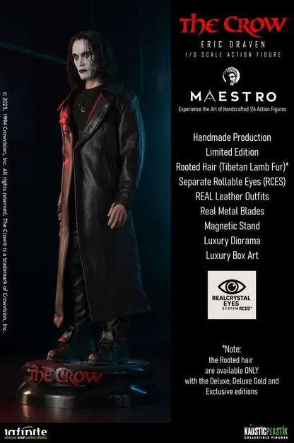 INFINITE STATUE CROW ERIC DRAVEN LUXURY DELUXE EDITION 1/6 ACTION FIGURE cm 30 h / 11.81 h inch.