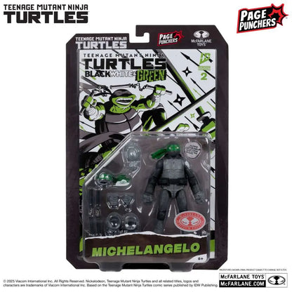TEENAGE MUTANT NINJA TURTLES 5inch MICHELANGELO FIGURE WITH COMIC (B,W&G VARIANT)
