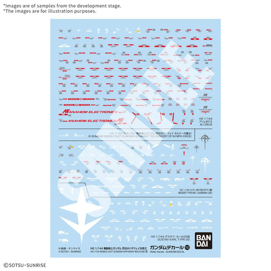 BANDAI - GUNDAM DECAL 143 MOBILE SUIT GUNDAM HATHAWAY MULTIUSE 2 MODEL KIT ND