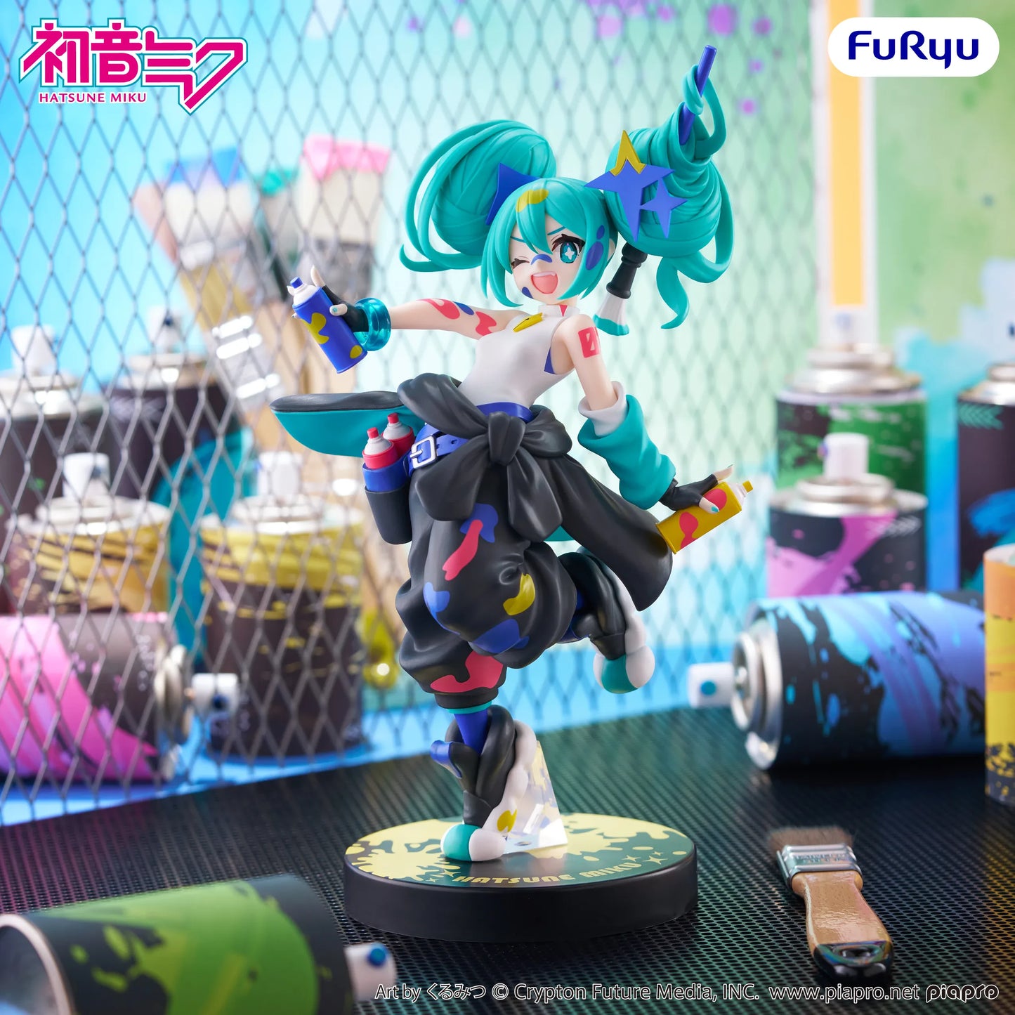 FURYU HATSUNE MIKU PAINT GIRL ANOTHER COLOR MUCHUTE FIGURA 23 cm