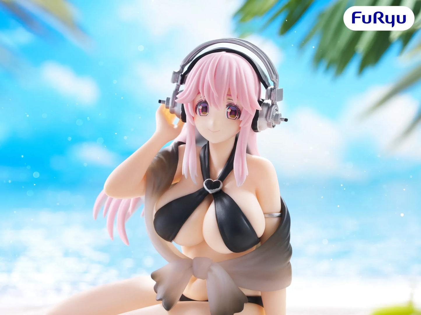FURYU SUPER SONICO SWIMSUIT BLACK COLOR NOODLE STOPPER FIGURA 10 cm