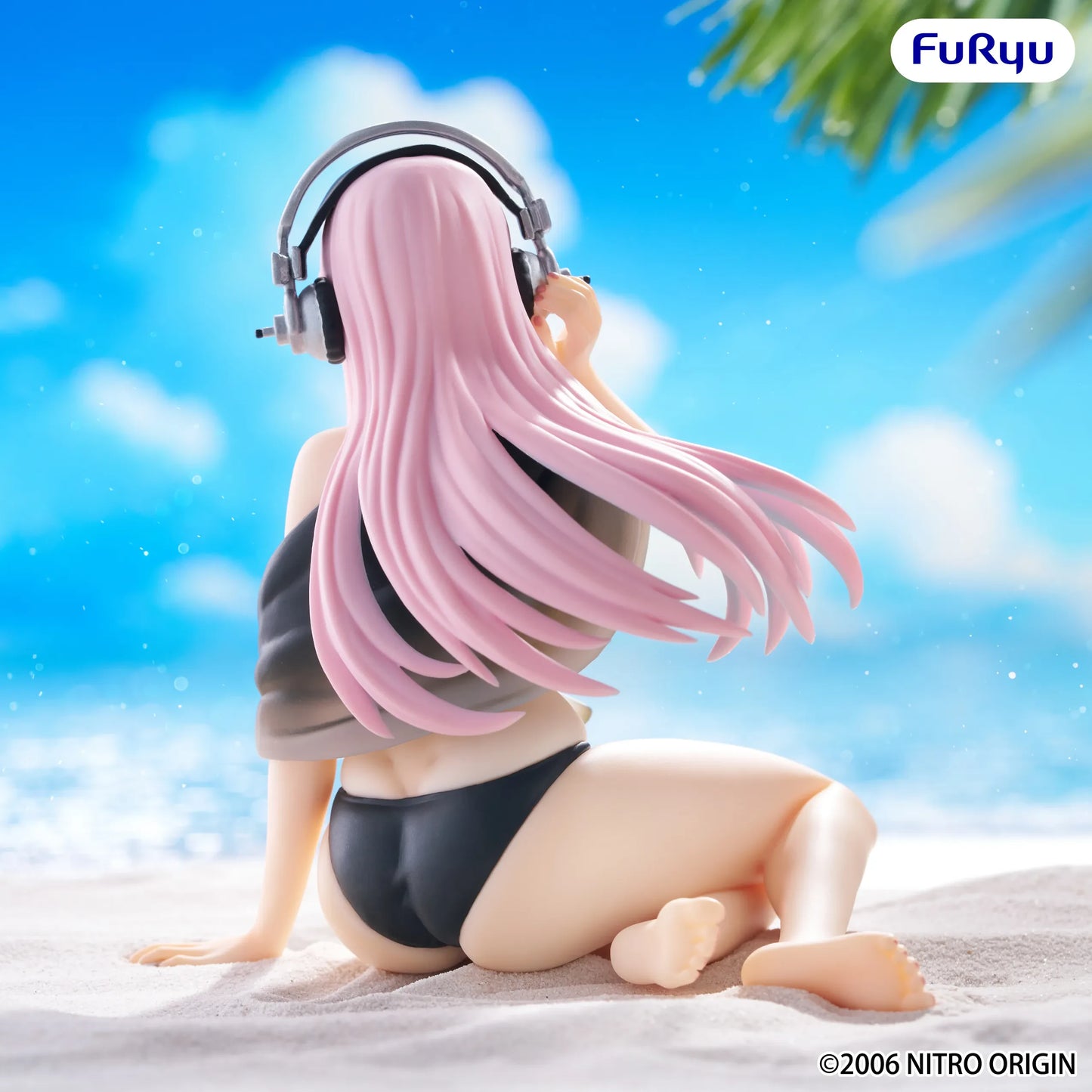FURYU SUPER SONICO SWIMSUIT BLACK COLOR NOODLE STOPPER FIGURA 10 cm